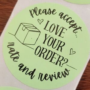 3/$15 HANDCRAFTED STICKERS 50 LARGE ROUND 2 INCH PLEASE RATE AND REVIEW